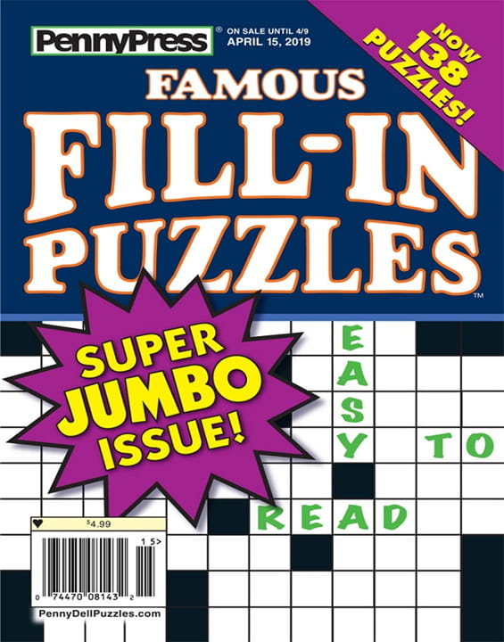 Famous Fill-In Puzzles Magazine